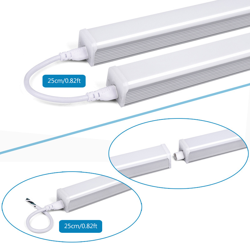 DLC 5000 Lumen 100v-277v 2Ft 4Ft 25W 60W T5 Led Integrated Double Batten Fixture Tube Light For Shop Stadium Garage Warehouse