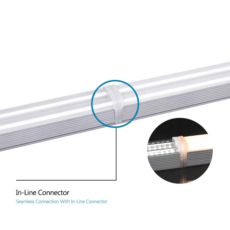 DLC High Lumen Aluminum Housing 5ft 8ft Double 18w t5 led tube Light Fixtures Linear Workshop Commercial LED Batten Ceiling Lamp