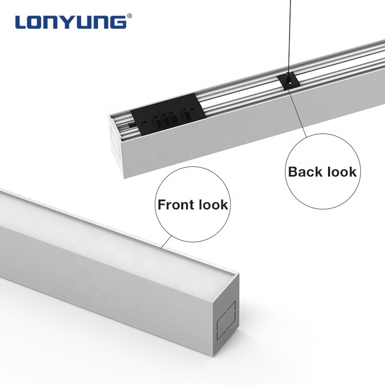 Commercial suspended ceiling linkable led linear lighting system fixture aluminium housing pendant led linear lights