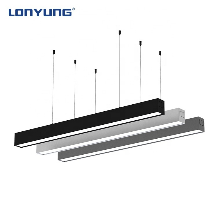 High quality 4ft 8ft decorative aluminum profile linkable pendant led linear light system lighting shop light fixture