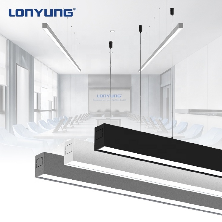 High quality Modern Office Aluminum Up and Down Linkable pendant led linear light system 1.2m 2.4m Ceiling Hanging Light Fixture