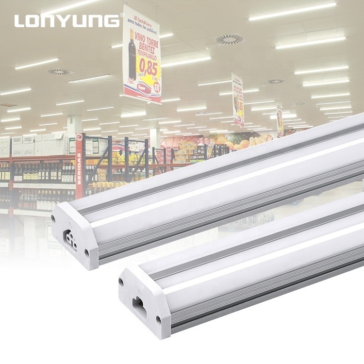 Lonyung aluminium linkable tubi integrated fixture 18w 20w 36w 60w  linear double t5 led tubes light