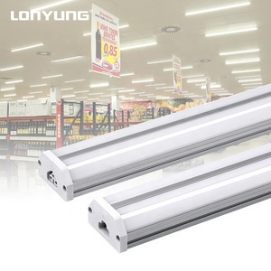 Lonyung aluminium linkable tubi integrated fixture 18w 20w 36w 60w  linear double t5 led tubes light