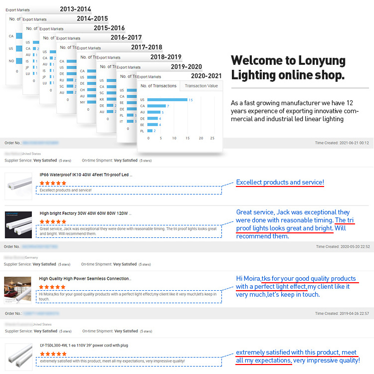 High Quality surface mounted linkable 120cm 150vm 180vm 240cm Tubes Led T8 Light