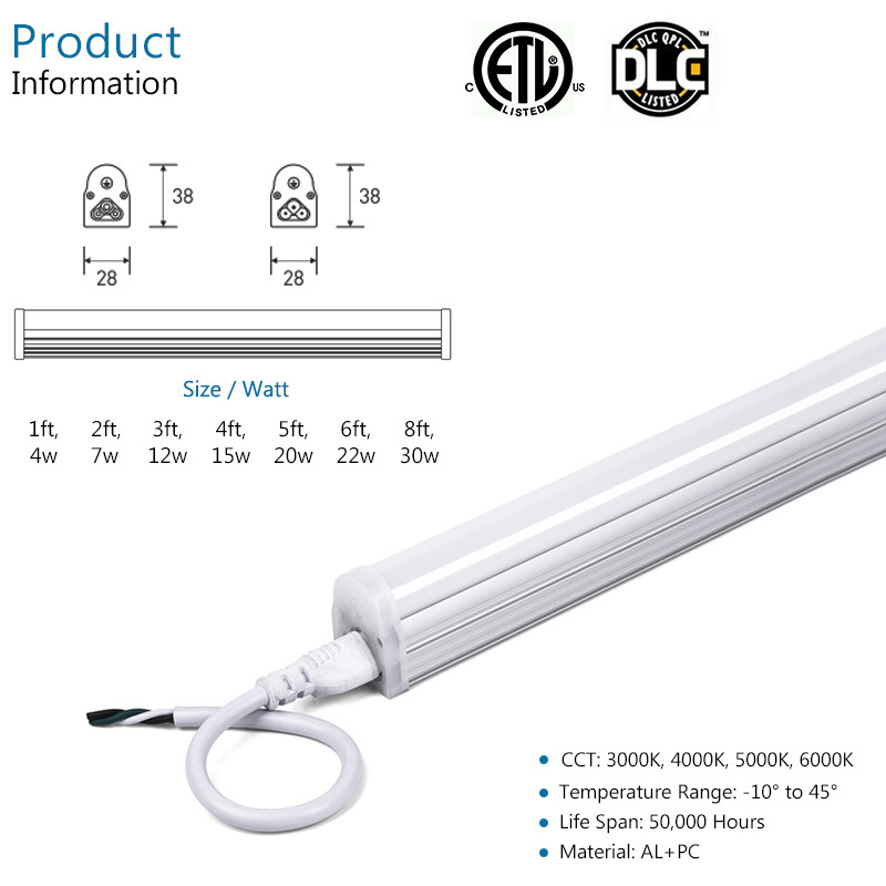 High Light effect good price 30cm/60cm/90cm/120cm led tube light 15w Easy installation linkabl led t5 tube easy to replacement