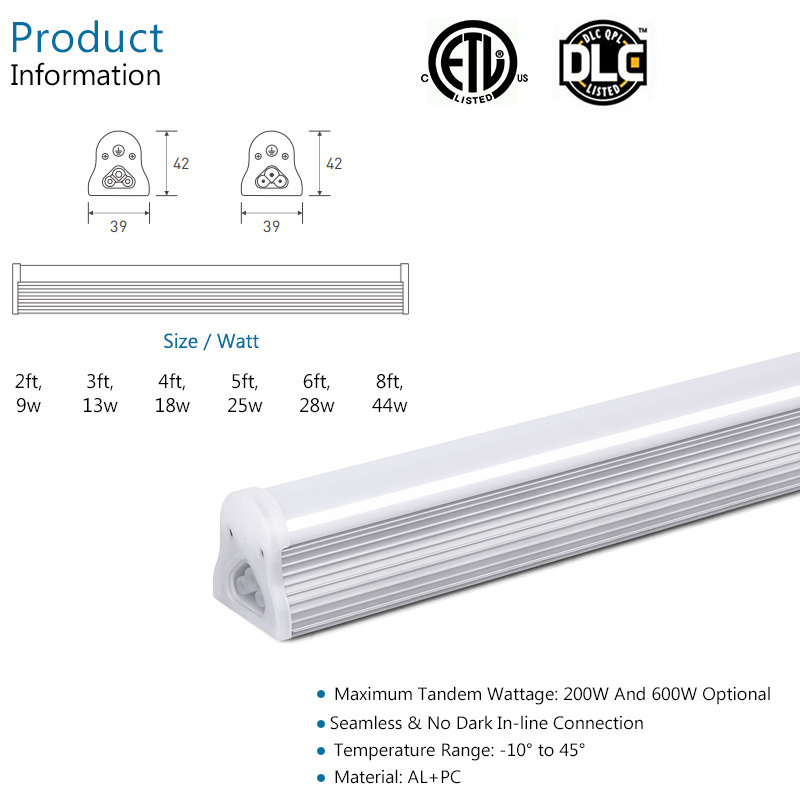 Top quality seamless connection 4foot 18w led light t8 with SAA ETL led ceiling light fixture 120lm/W led shop lights for office