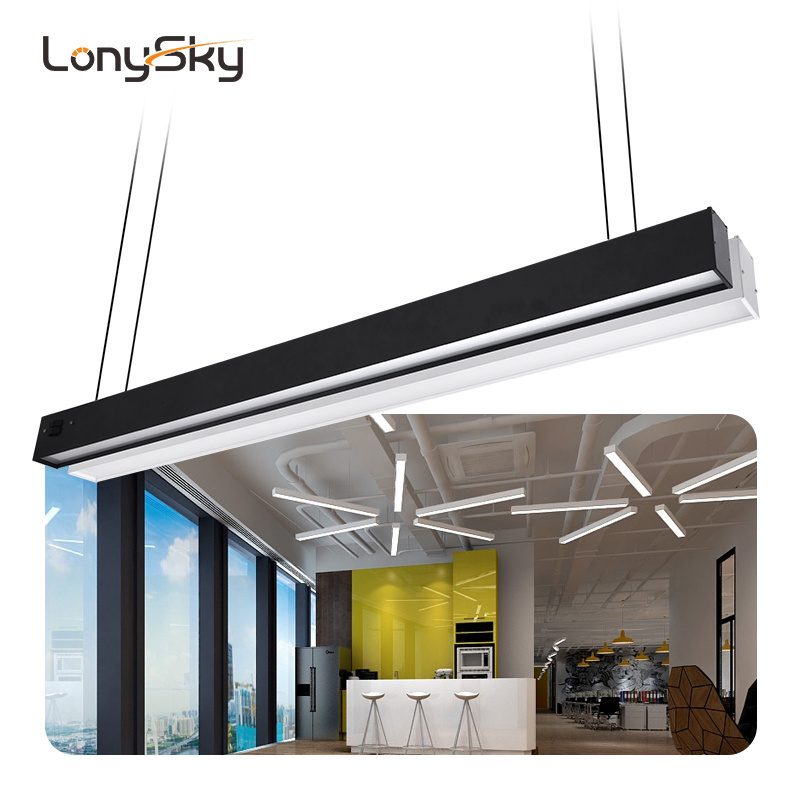 Commercial lighting shop supermarket hotel white black 4ft 8ft suspended linear light