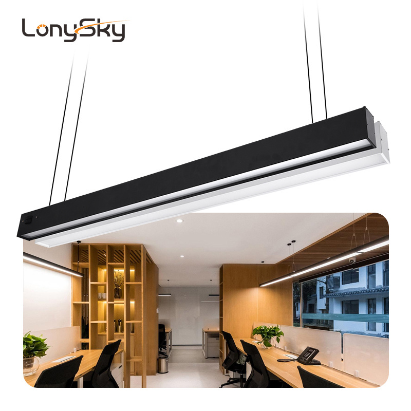 Commercial lighting shop supermarket hotel white black 4ft 8ft suspended linear light