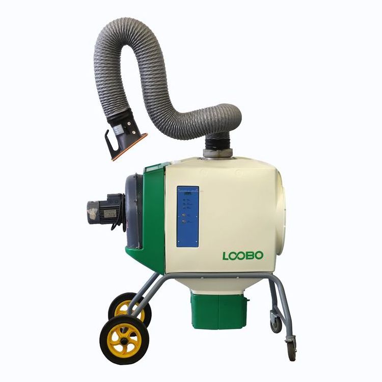 mobile welding fume extractor with 360 flexible suction arms pulse jet cleaning robot soldering smoke collector