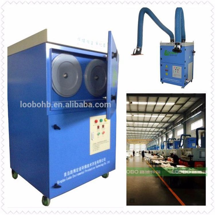 Welding fume extractor for laser cutter/dtf, co2 laser fume extractor with suction double arm, dust collector machine