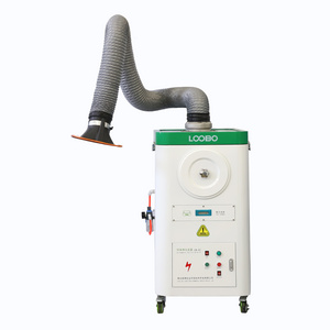 portable pulse jet self-cleaning welding fume extractor with flexible suction arm and filter cartridge dust collector