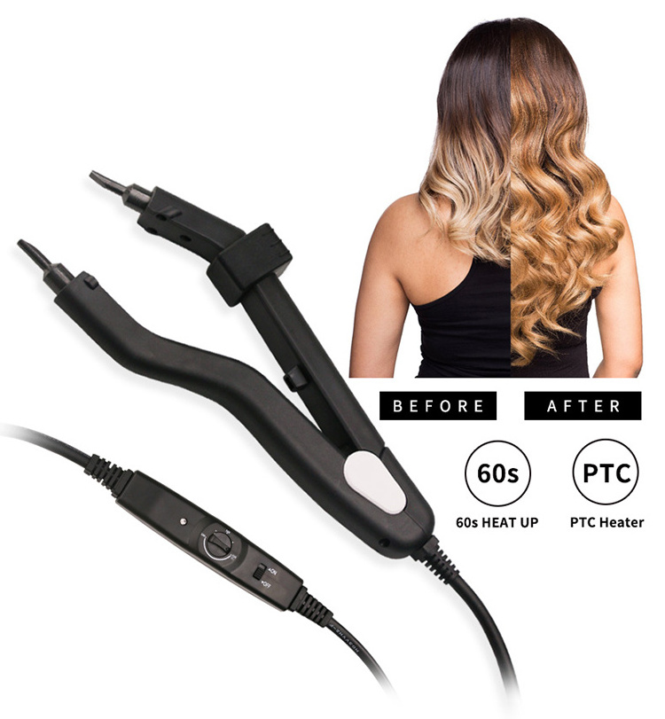 Adjustable Temp Ergonomic Design Keratin Hair Extensions Professional Compete Set Hair Extensional Tools