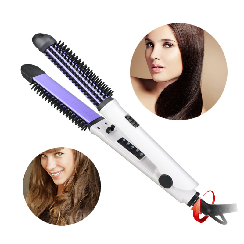 Rotating Hair Straightener Brush, Ceramic Heating Electric straightening comb, Working Temperature ranging 280-430F