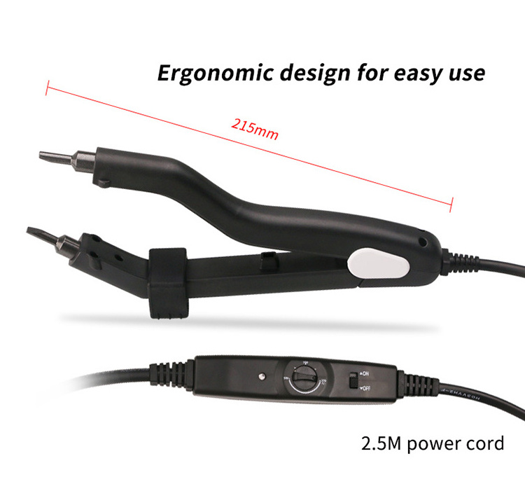 Adjustable Temp Ergonomic Design Keratin Hair Extensions Professional Compete Set Hair Extensional Tools