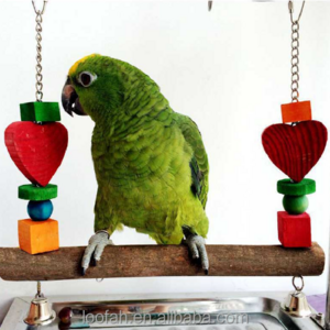 Wooden Pet Bird Stand Toys Colorful Arch Bridge Swing Chew Toys With Bells for Parrot Parakeet Cockatiel Pets Birds Accessories