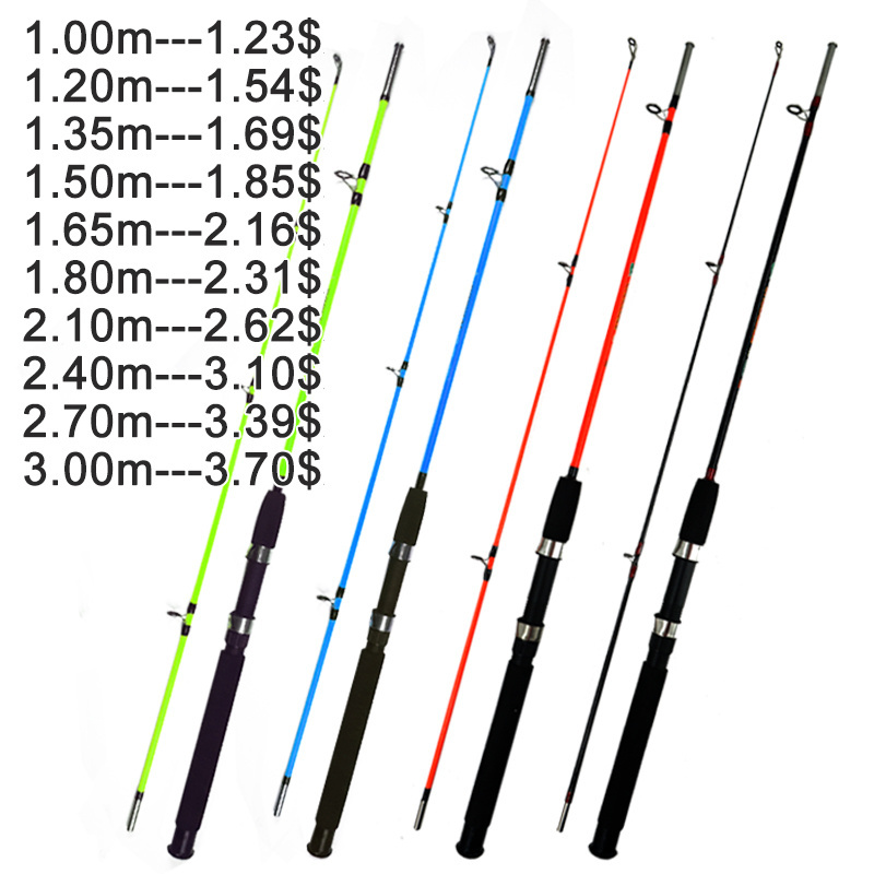 Wholesale 1.23usd 2 section solid glass fiber fishing surf rods shrimp rod Crocodile fiberglass fishing rod