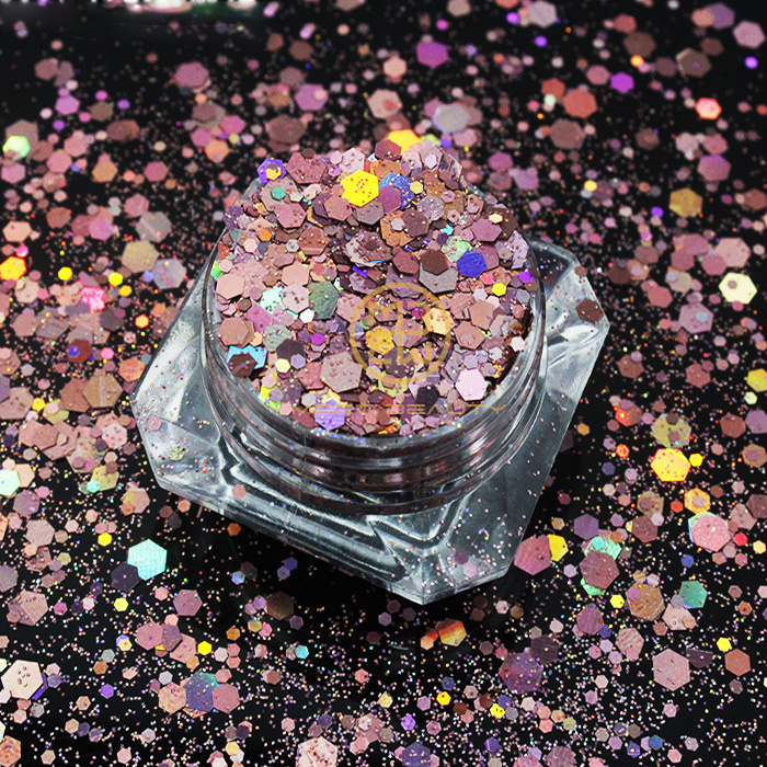 New Arrivals Bulk Cheap Rainbow Neon Chucky Glitters Confetti Solvent Resistant Shaped Glitter Confetti Glitter