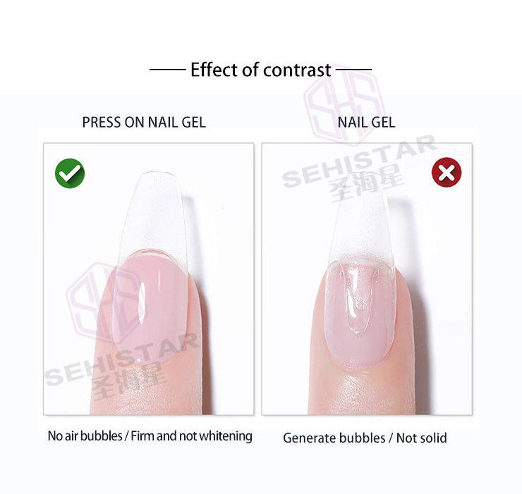 Sehistar Natural Quick Drying Nail Tip Glue Lasting 30days No Damage Uv Led Curing Nail Jelly Tips Glue Gel