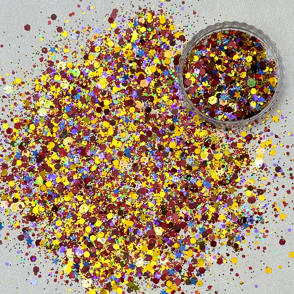 High quality factory price cellulose biodegradable glitter wholesale mixed glitter decorate Christmas bulk glitter pigment