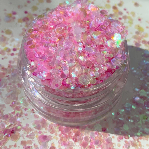 EU Standard 10g Iridescent Chunky Glitter Eco-Friendly Biodegradable Christmas Tree Glitter Customized Fine Glitter Iridescent