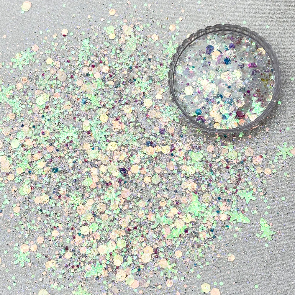 High quality factory price cellulose biodegradable glitter wholesale mixed glitter decorate Christmas bulk glitter pigment