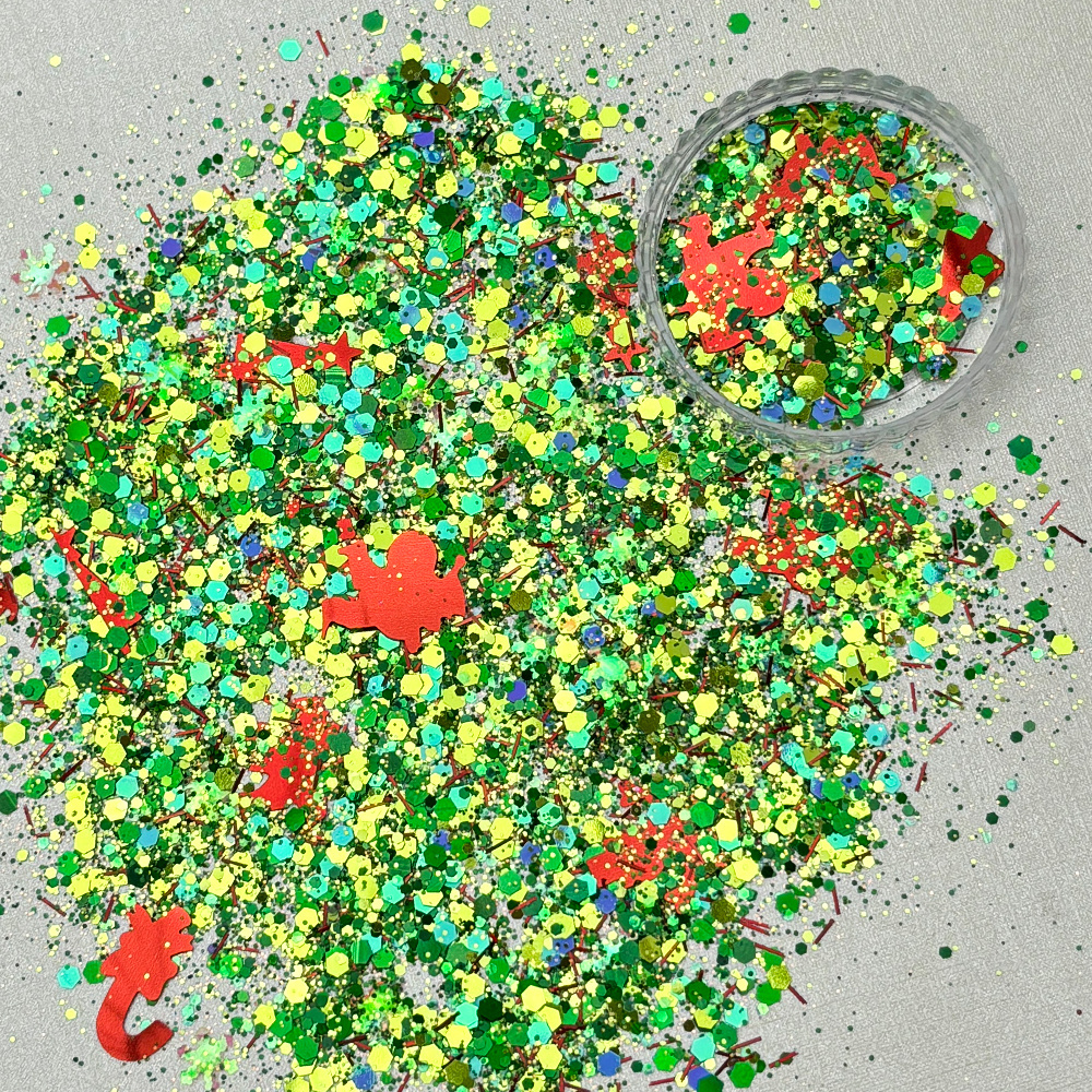 High quality factory price cellulose biodegradable glitter wholesale mixed glitter decorate Christmas bulk glitter pigment