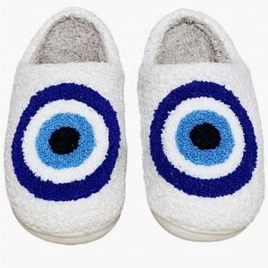 Custom Women's Men's Evil Eyes Slippers Winter Fuzzy Memory Foam Fluffy Warm House Shoes