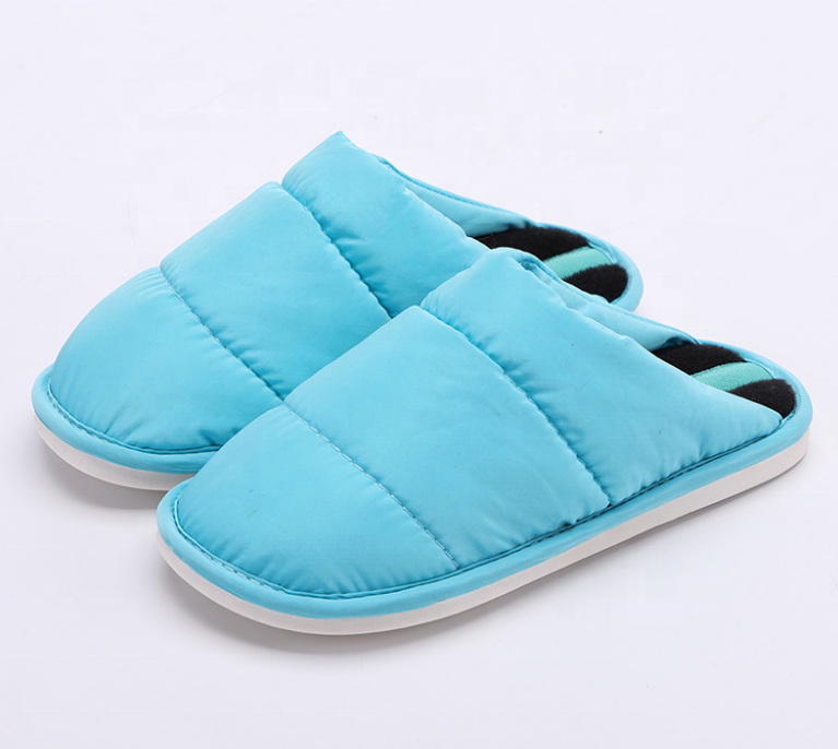 Custom Puff Slippers Warm down cloth anti-slip wear-resistant slippers shoes indoor winter home slippers for women