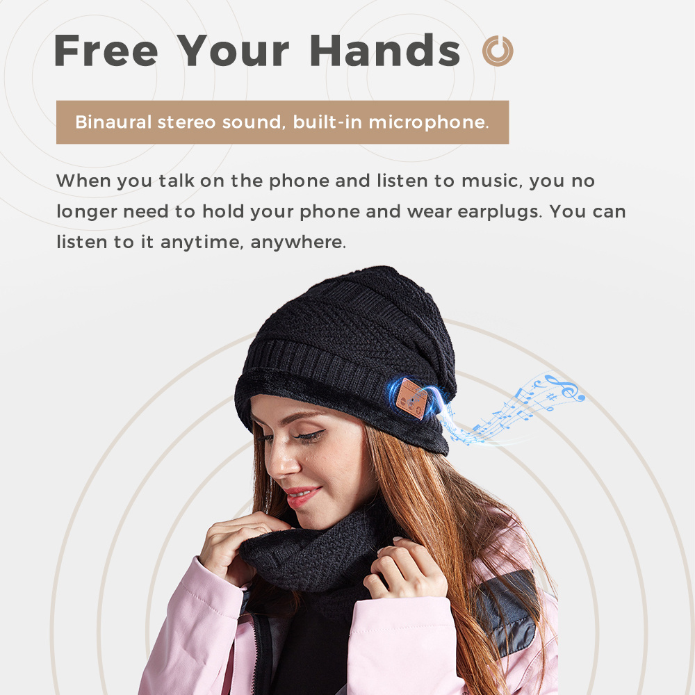 Winter Products Sport Hat For Mobile Phone Blue toother Action For Hat Wireless Smart Hat