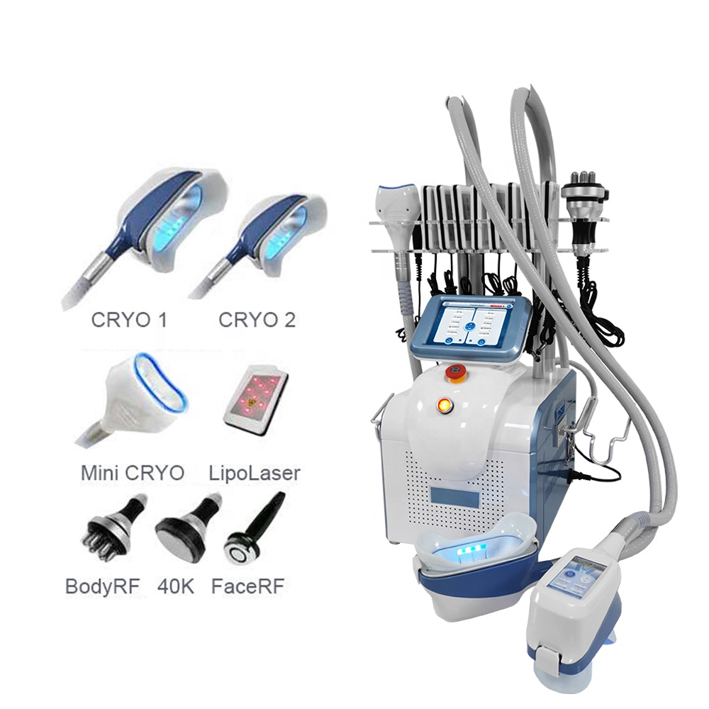 New cryolipolysis 360 degree cryo fat freezing machine portable cryolipolysis slimming machine with cavitation rf handles