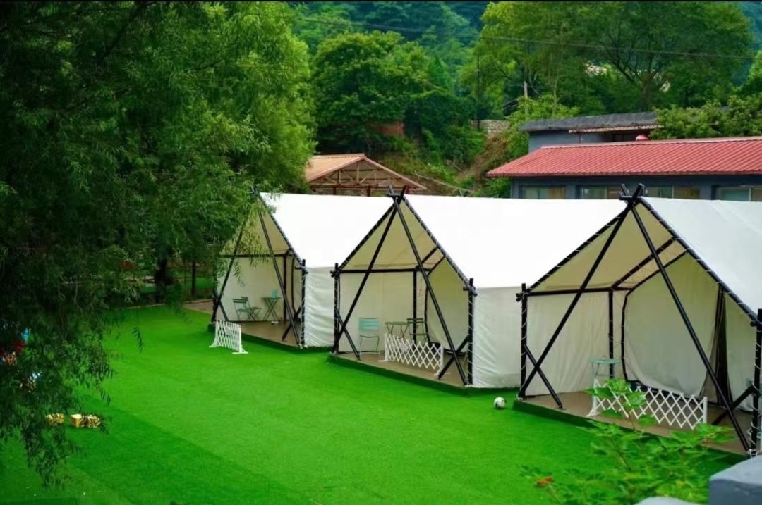 Luxury Glamping African Camping Canvas Safari Hotel Resort Tent With Bathroom