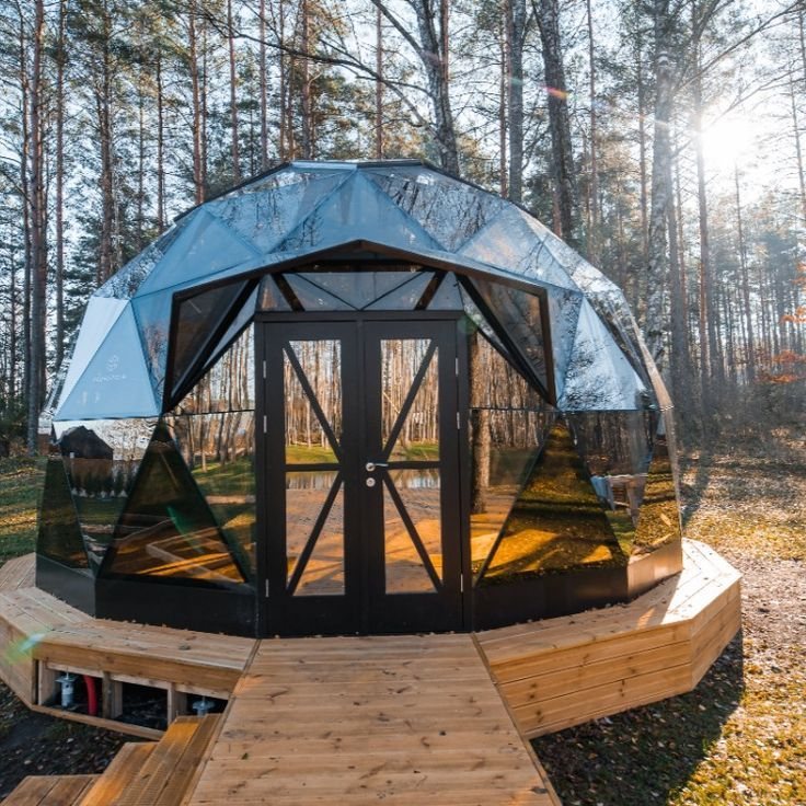 Outdoor Glamping Luxury Transparent Glass Igloo Geodesic Dome Hotel Tent House Custom home 6M for sale