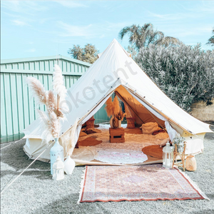 Lotus-Shaped Waterproof Outdoor Camping Cotton Canvas Bell Tent Teepee Yurt hot  for sell