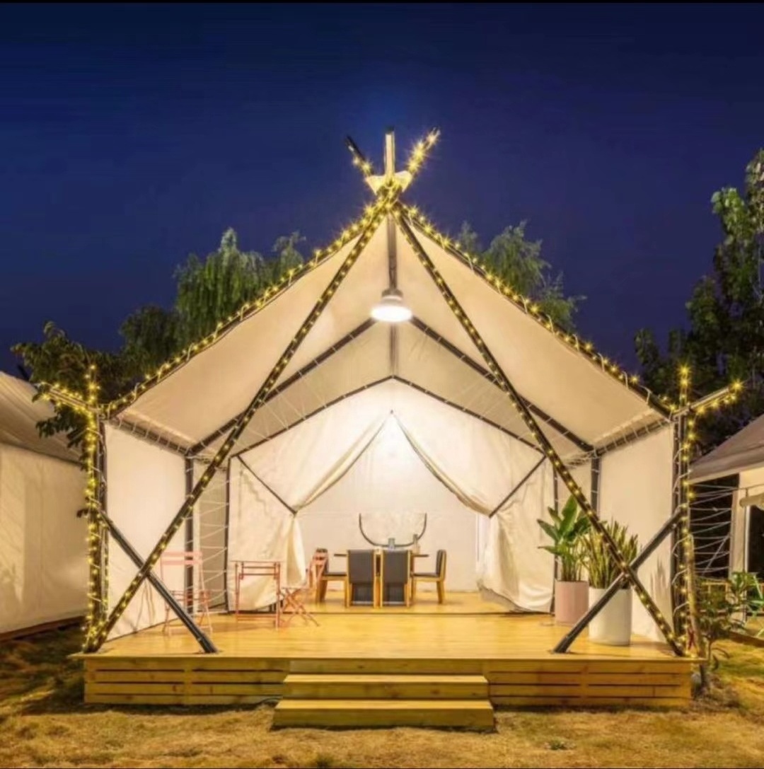 Luxury Glamping African Camping Canvas Safari Hotel Resort Tent With Bathroom