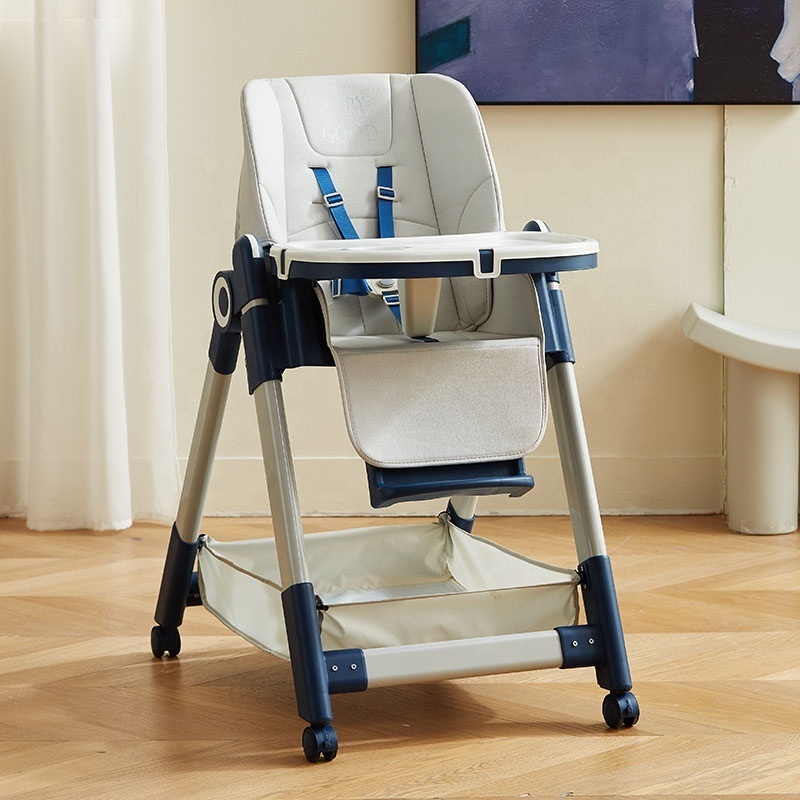 Adjustable Foldable Kids Chair Cushion Feeding Multifunctional Baby High Chair With Swing