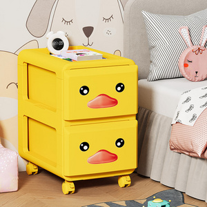 Popular Style Plastic Yellow Duck Baby Organizer Cabinet Kids Drawer Toy Clothes Storage Drawer With Wheels