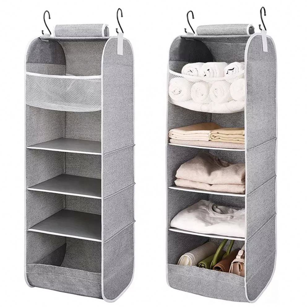 Top selling 5 Shelf Hanging Weekly Clothes Organizer clothes organizer storage foldable closet drawer organizer