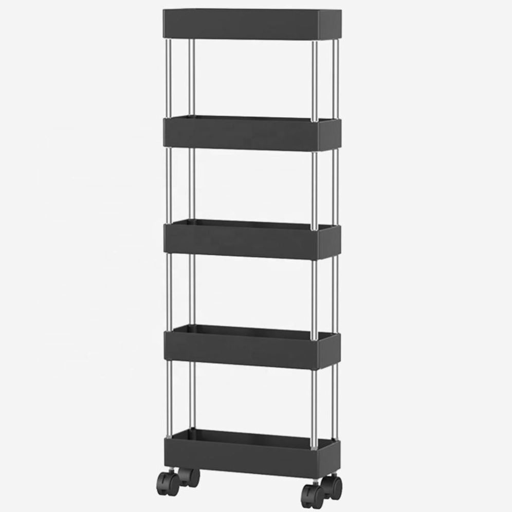 2022 new hot selling Metal Rolling Utility Shelf Storage Cart 3 Tier No Screw Mesh Basket Storage Rack Trolley