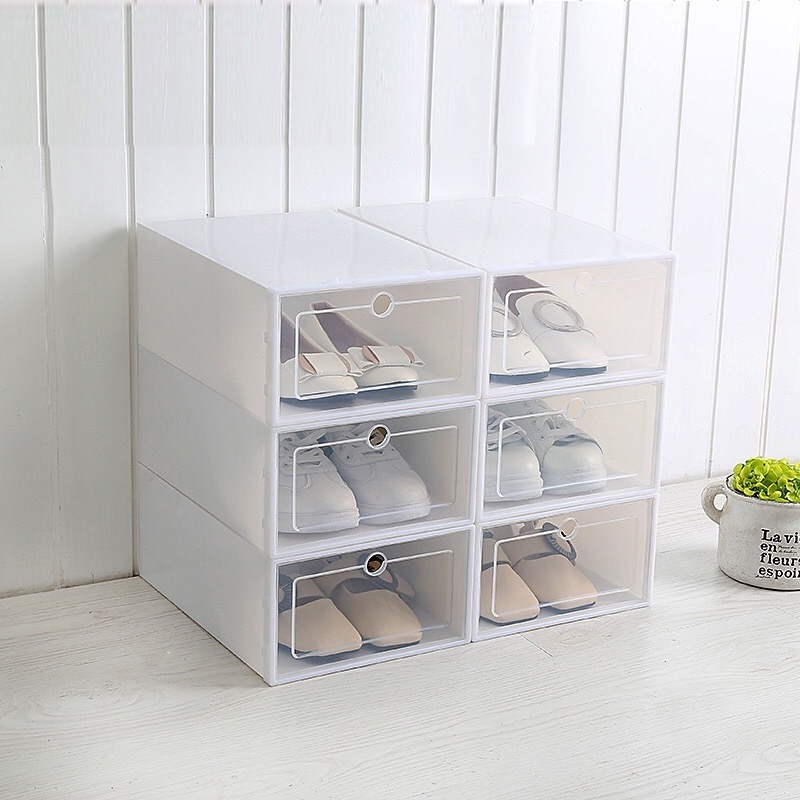 Foldable Clear Drawer Type Shoe Boxes Transparent Plastic Shoe Storage