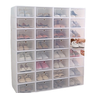 Foldable Clear Drawer Type Shoe Boxes Transparent Plastic Shoe Storage