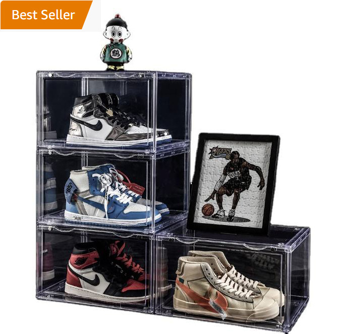 Shoes Drop Front Stackable Clear acrylic Shoe Storage Box Plastic Transparent Shoe Box packaging Storage Container organizer