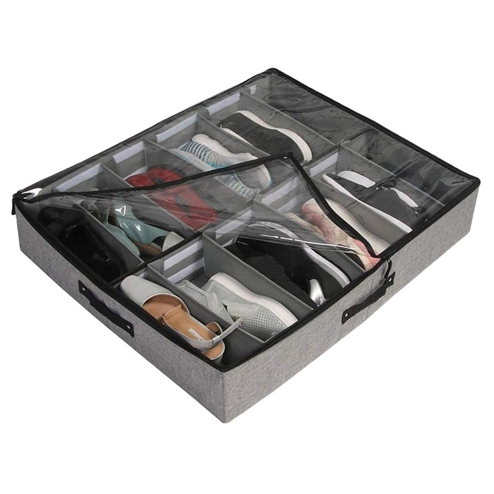 Non woven under bed shoe organizer storage adjustable dividers china wholesale underbed storage bag