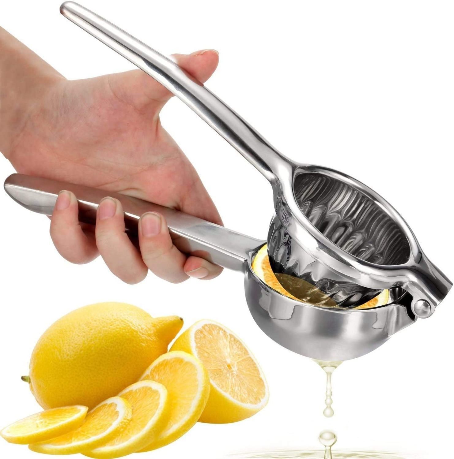 Lemon Squeezer Stainless Steel, Manual Juicer Squeezer, Citrus Squeezer Orange Juicer Fruit Juice Reamer Fast Handle Press Tool