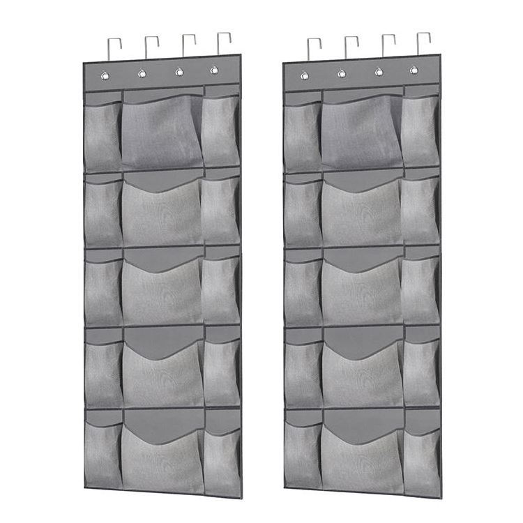 Hot Selling Over the Door Shoe Organizer,  Large Pocket 5-tier over the door shoe organizer with 4 Strong Metal Over Door Hooks