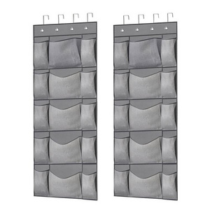 Hot Selling Over the Door Shoe Organizer,  Large Pocket 5-tier over the door shoe organizer with 4 Strong Metal Over Door Hooks