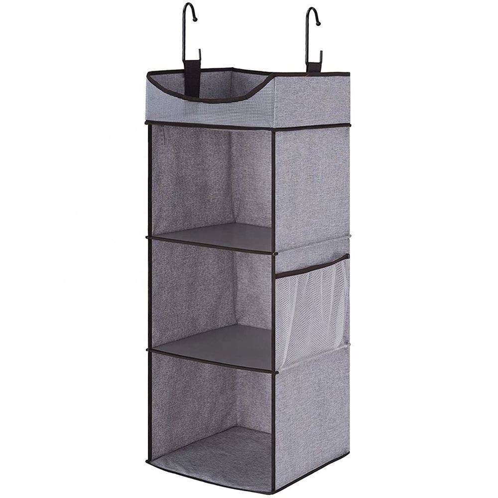 2022 Non-woven Fabric Waterproof 3-Shelf Hanging Closet Organizer of Wardrobe Space Saver