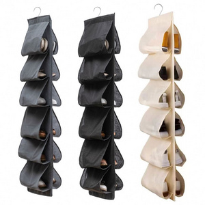 Hanging Shoe Organizers 12 Large Shoe Pockets Applied on Door and Wall 360 Rotating Shoe Rack 4 PVC PE Accessoires Rectangle