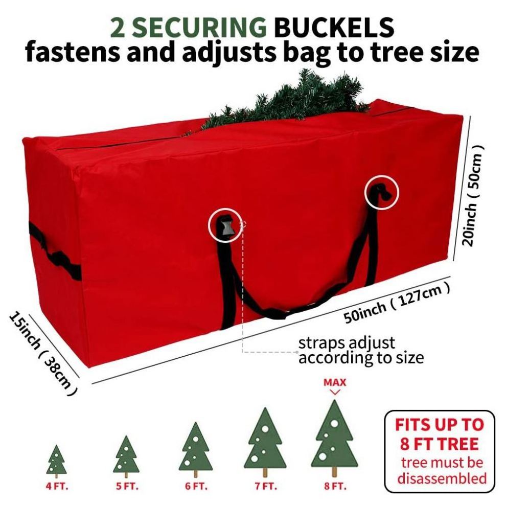 Hot Sale Large Capacity Foldable Heavy Duty 600D Oxford Waterproof  Xmas Christmas Tree Storage Bag