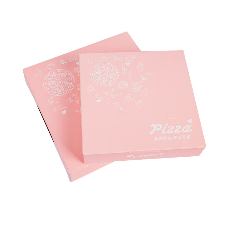 Black pizza box 15inch custom printing pink paper personalised white heated pizza box in italy