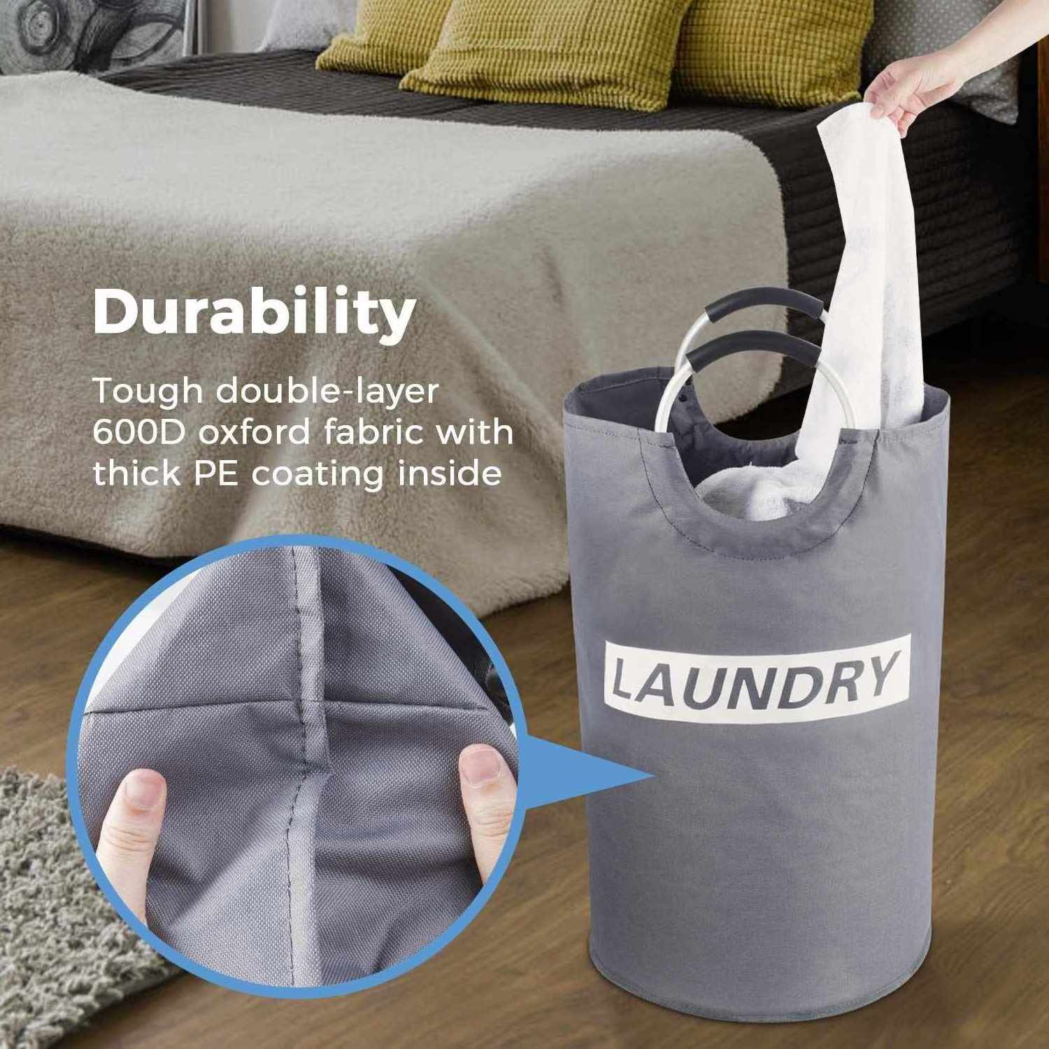 Folding Laundry Basket Round Storage Bin Bag Large Hamper Collapsible Clothes Laundry  Basket Bucket Organizer